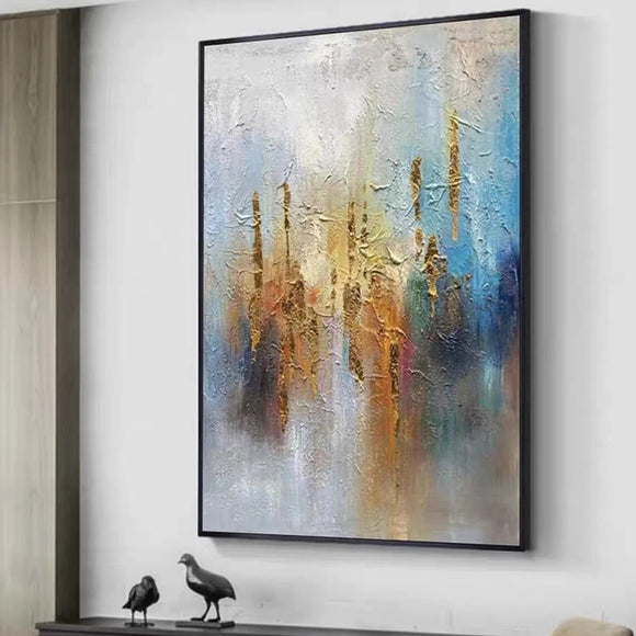 Cuadro Abstracto Moderno en Óleo sobre Lienzo - Arte Contemporáneo sin Marco para Decoración del Hogar
