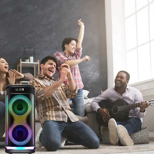Parlante Portátil Inalámbrico para Fiestas con Micrófono y Luces LED - Image 2