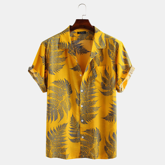 Camisa Cardigan Hawaiana de Algodón y Lino para Hombre - Image 13