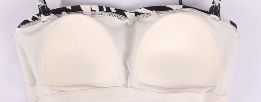 Traje de Baño Enterizo Tipo Tubo con Hombros Triangulares Negro y Blanco - Image 7