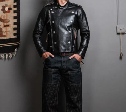 Chaqueta de Cuero Biker con Cuello Solapa Primavera-Otoño - Image 9
