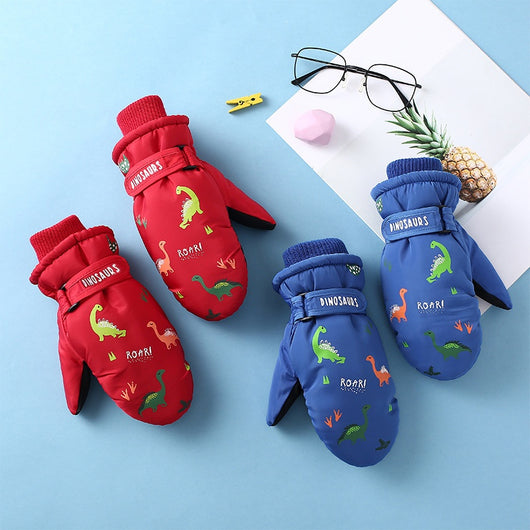 Guantes de Esquí Infantiles Dinosaurio con Forro Polar Cálido - Image 15