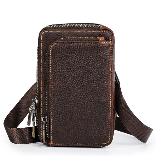 Bolsa Bandolera de Cuero Vintage para Hombre - Estilo Retro Casual - Image 5