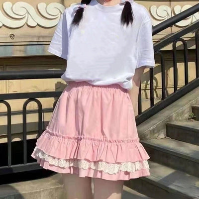 Falda Plisada A-Línea Cintura Alta con Encaje y Protección Anti-Reflejo - Image 8