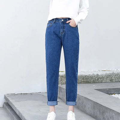 Pantalón Denim Recto Oversize Versátil Estilo Coreano - Image 6