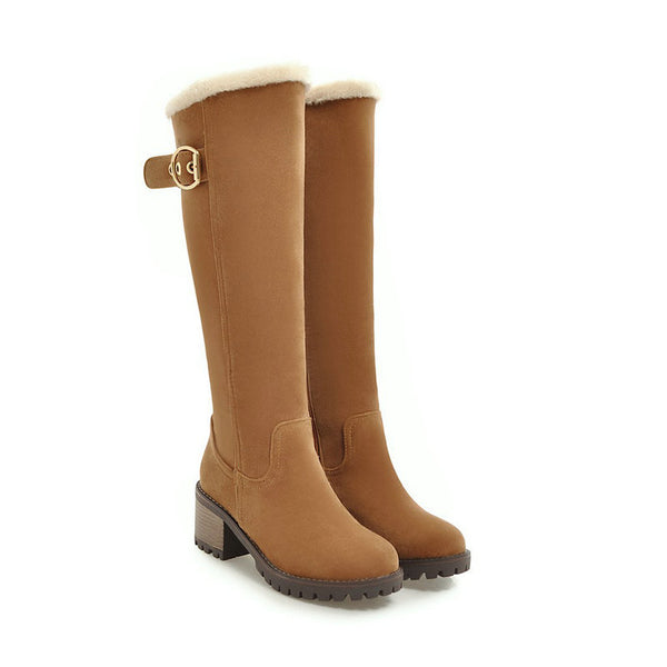 Botas Largas de Invierno con Tacón Medio y Hebilla Decorativa - Image 3