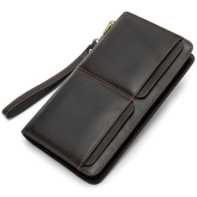 Cartera Larga Ejecutiva para Hombre Cuero Genuino Múltiples Compartimentos - Image 7