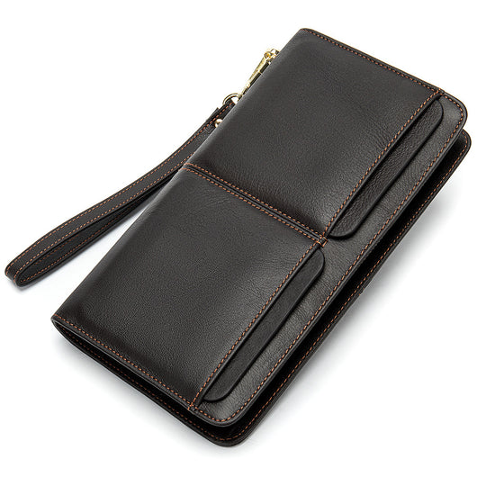 Cartera Larga Ejecutiva para Hombre Cuero Genuino Múltiples Compartimentos - Image 7