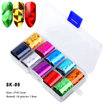 10 Cajas de Stickers de Uñas Holográficos Color AB para Nail Art - Image 5