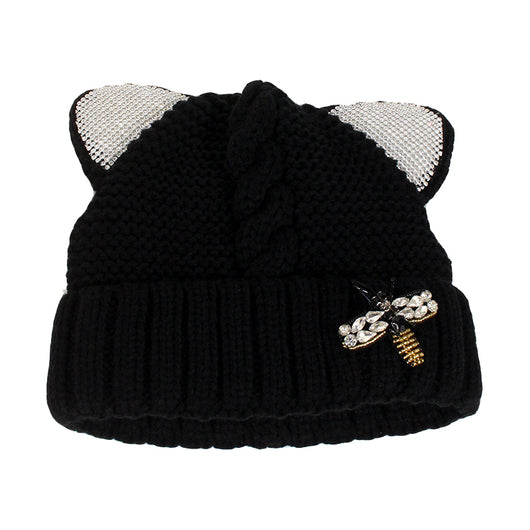 Gorro de Punto con Orejas de Gato y Brillantes - Image 4