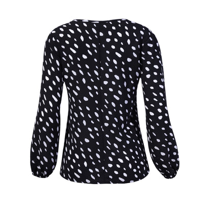 Camiseta con Escote V y Lunares - Image 10
