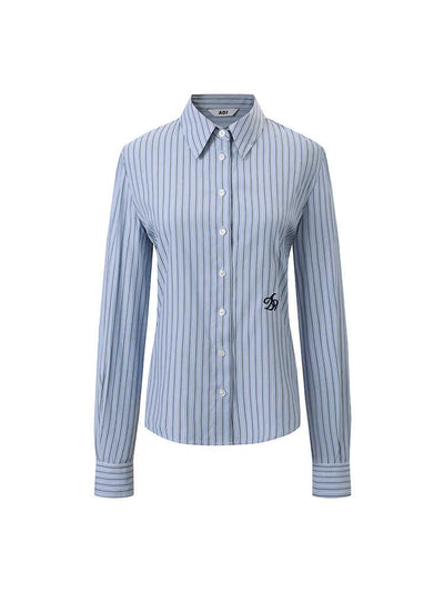 Blusa Universitaria Manga Larga Ajustada al Busto - Image 6