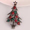 Diamond retro Christmas tree brooch Ancient Plateado