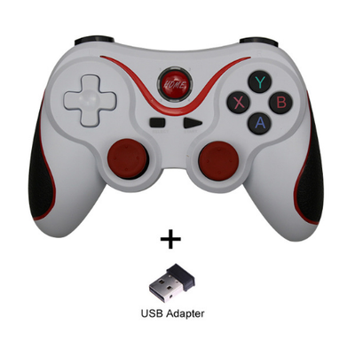 White and red wireless Bluetooth game controller with a black cellphone clip for Android mobile gaming. - Image 19
