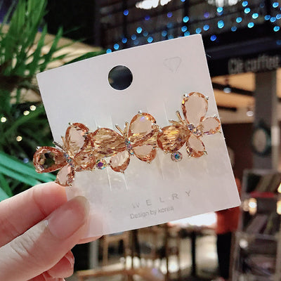 Pasador Mariposa de Cristal Rhinestone Estilo Coreano