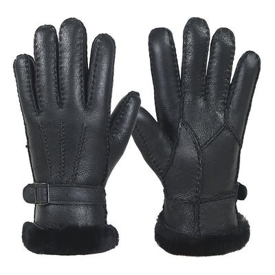 Guantes de Piel de Oveja Genuina con Dedo Dividido para Hombre - Image 8