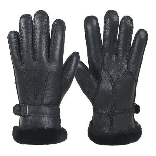 Guantes de Piel de Oveja Genuina con Dedo Dividido para Hombre - Image 8