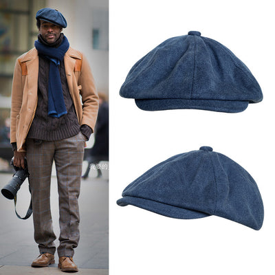 Gorra Octagonal Estilo Británico para Hombre - Uso Todo Año