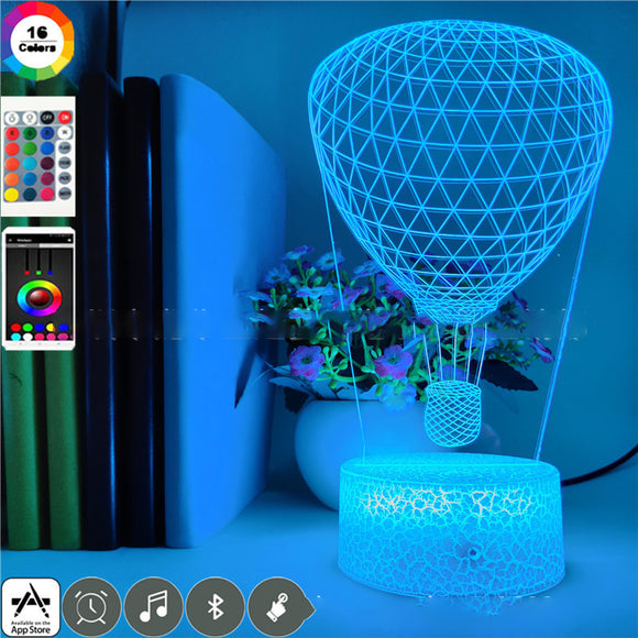 Lámpara 3D Globo Aerostático Nocturna - Luz Acrílica Multicolor