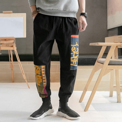 Pantalones Casuales Estilo Asiático con Estampado Floral - Image 3