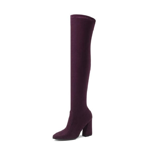 Botas Altas hasta la Rodilla con Tacón Fino Aguja y Elástico - Image 4
