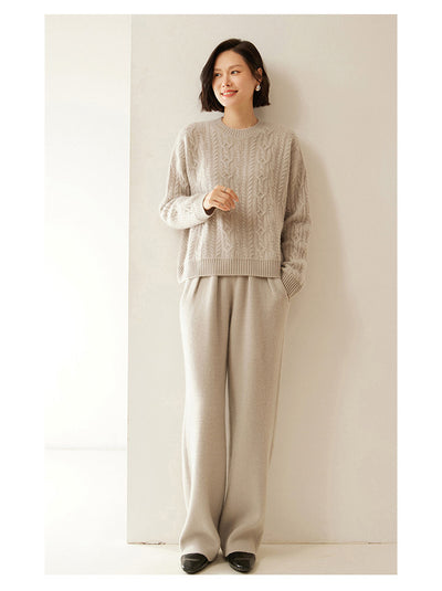 Pantalones Anchos de Cachemira para Mujer Otoño e Invierno - Image 18