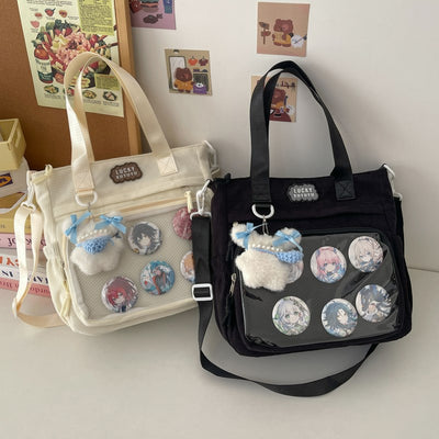 Bolsa Crossbody Transparente de Gran Capacidad Estilo Japonés para Estudiantes - Image 2