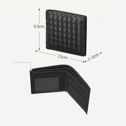 Billetera Tejida para Hombre - Cartera Corta Plegable Juvenil - Image 9