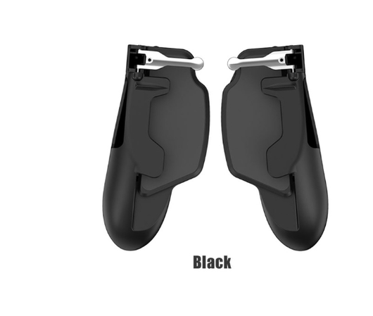 Pair of black and red mobile gaming gamepad triggers with metal buttons for smartphones, designed for enhanced gameplay. - Image 6