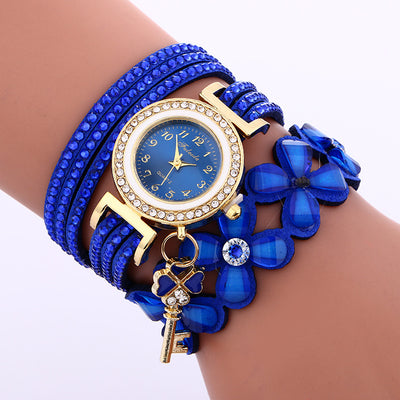 Reloj Pulsera de Cristal y Strass Dorado - Image 10