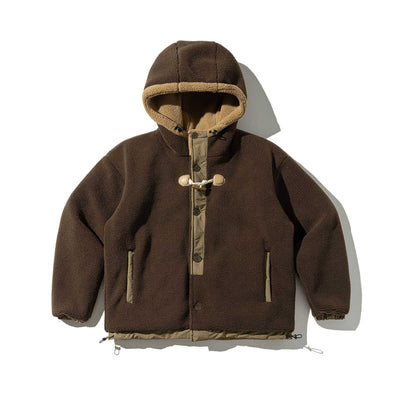 Chaqueta Acolchada con Capucha y Diseño Patchwork de Contraste - Image 11