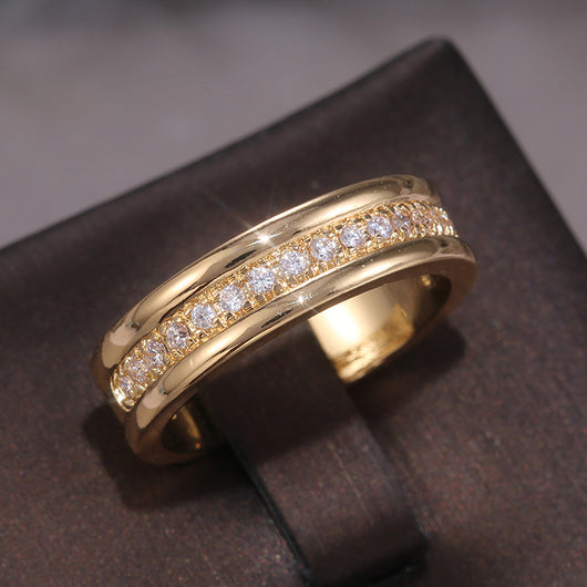Anillo de Moda Dorado con Rhinestones Plateado en Cobre - Image 5