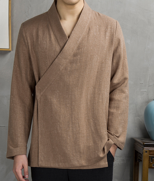 Camisa Tang Hanfu Tradicional - Lino Algodón para Hombre Estilo Retro Chino - Image 2