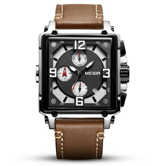 Reloj de Pulsera Cuadrado en Cuero para Hombre Estilo Vintage - Image 12
