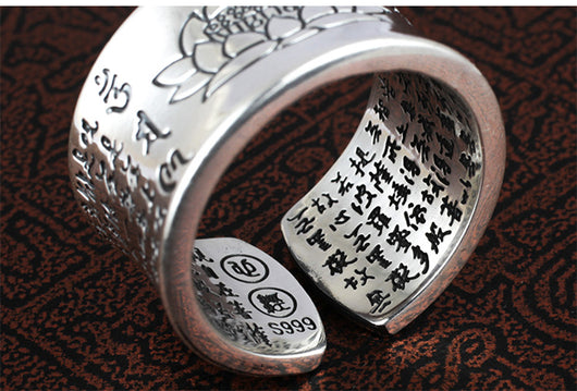 Anillo de Plata Pura con Flor de Loto Vintage para Mujer - Image 7