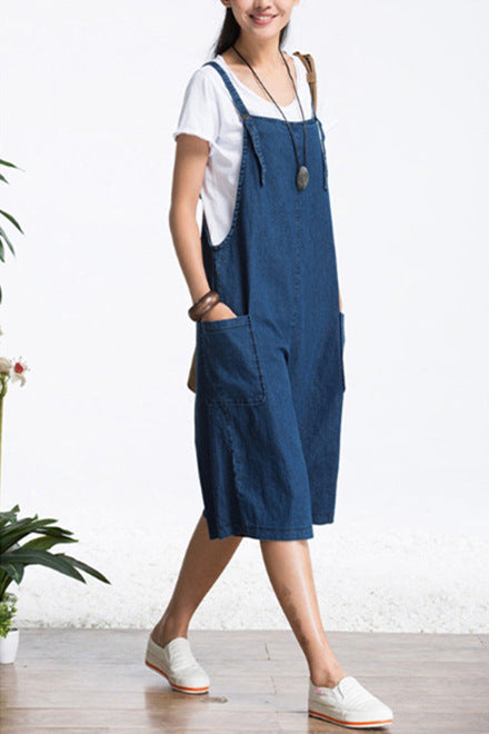 Jeans de Pierna Ancha con Tirantes Versátiles - Comodidad y Estilo Casual - Image 4