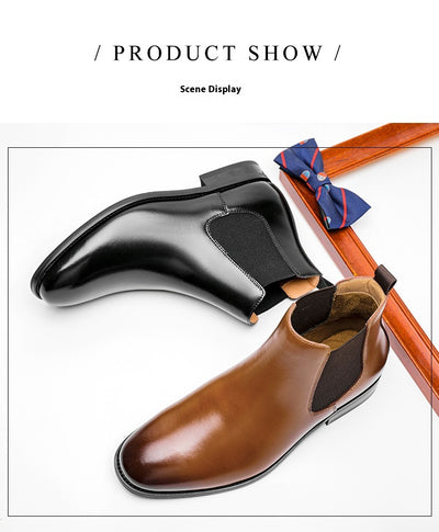 Botas Chelsea Retro Británicas de Cuero para Hombre con Forro Térmico - Image 9