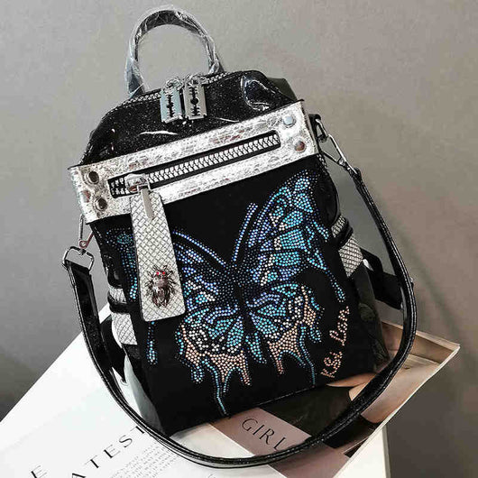 Bolso de Hombro Mariposa con Detalles de Cristal Brillante - Image 4