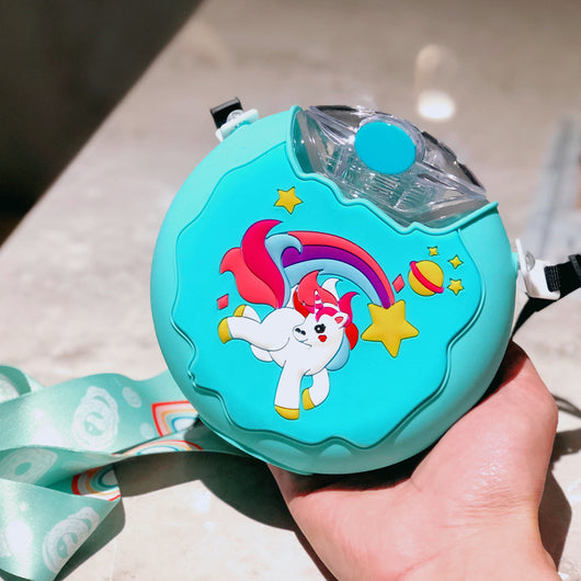 Botella de Agua Térmica Donut con Pajita - Diseño Redondo Portátil Hermético Tritan - Image 9