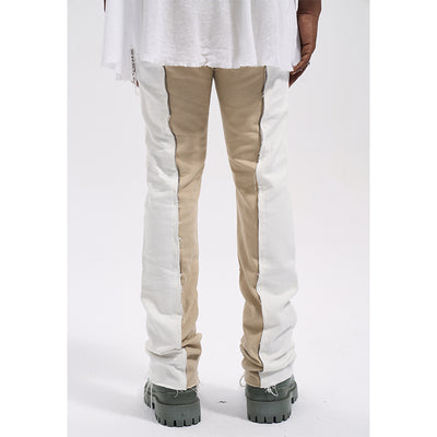 Jeans para Hombre con Contraste Frambuesa y Flecos - Image 3