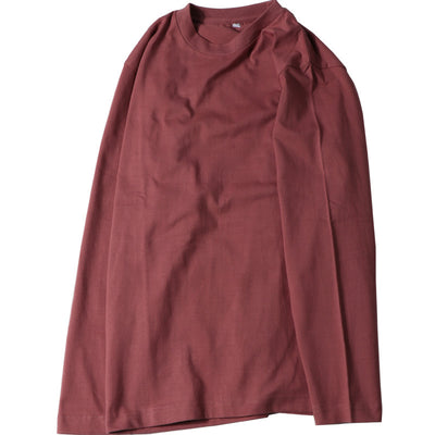 Camiseta Manga Larga de Algodón Puro Cuello Redondo Color Liso - Image 13