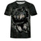 Playera Estampada Wolf 3D Tide Suelta Manga Corta Hombre