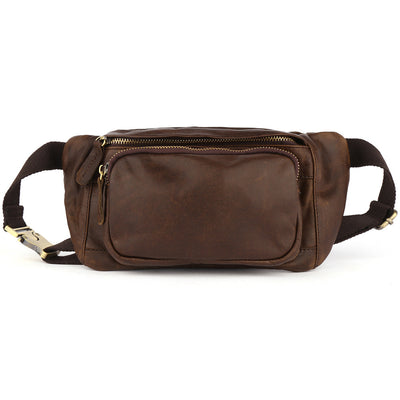 Bolsa Pecho Cuero Genuino Estilo Retro para Hombre - Image 8