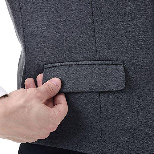 Chaleco de Traje Coreano Slim Fit Unicolor Abotonado - Image 4