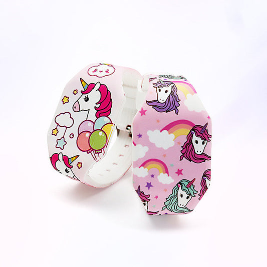 Reloj Infantil LED Luminoso con Diseños Animados Brillantes
