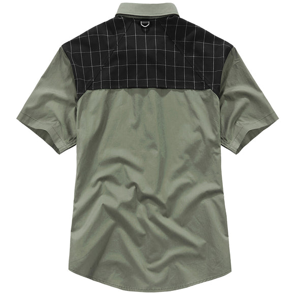 Camisa Suelta de Dos Capas Manga Corta para Hombre