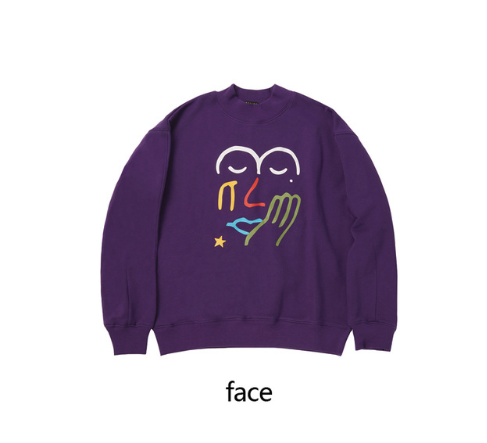 Suéter de Cuello Redondo con Estampado Graffiti - Pullover de Algodón para Mujer