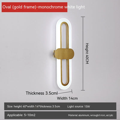 Lámpara LED Ovalada de Acrílico para Pared - Iluminación Moderna de Dormitorio - Image 6