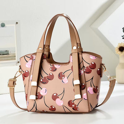 Bolsa Tejida Clásica para Mujer con Estampado de Cerezas - Image 3
