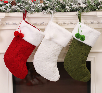 Calcetines de Lana Tejidos a Rayas para Navidad - Image 8